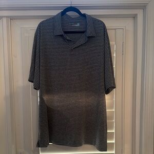 Roundtree & Yorke Performance Men's Striped Gray Polo Shirt 3XT like new